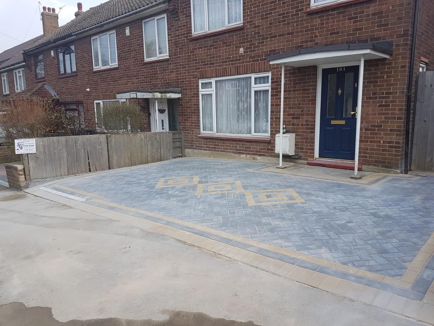 Block paving installation in progress