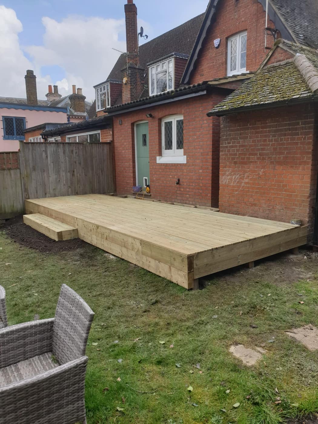 Timber decking built by South East Groundworks