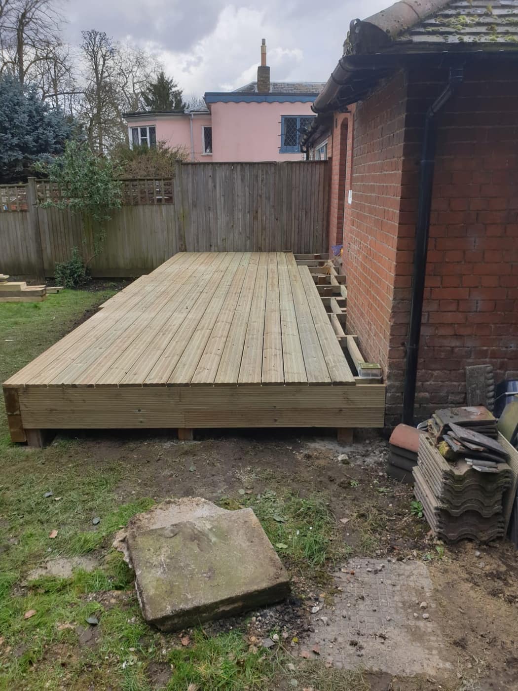Timber decking built by South East Groundworks