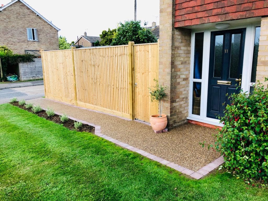Resin bound garden path with block paving edge